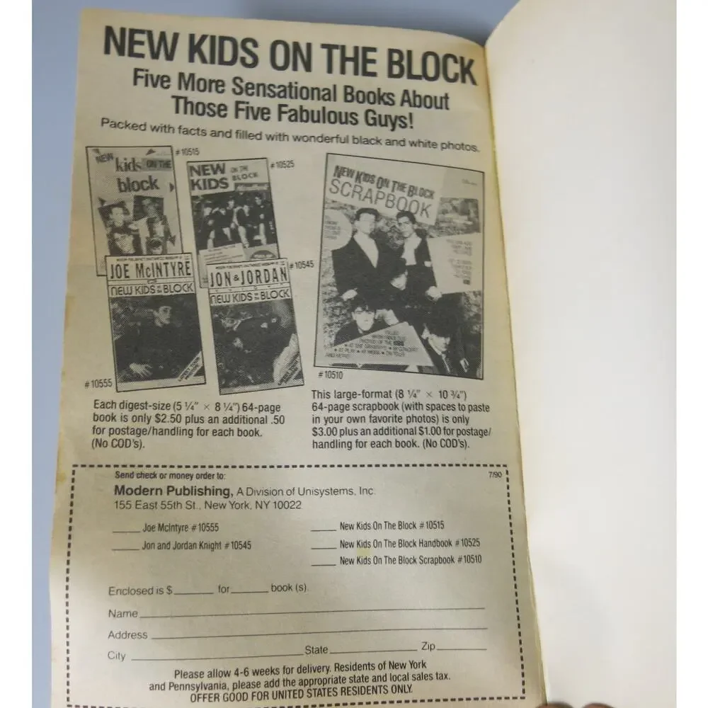 New Kids on the Block Biography Book Donnie Danny 1990 Boy Band Music NKOTB